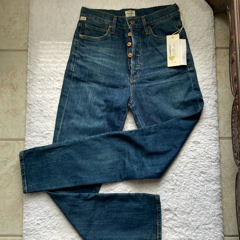 High Rise Blue Jeans